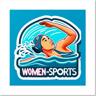 Aquatic Strength: Women in Sports Swimming Posters and Art